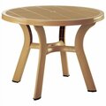 Fine-Line 42 in. Truva Resin Round Dining Table, Teak Brown FI215611